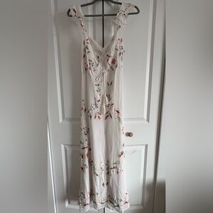 Anthropologie White Floral Maxi Dress